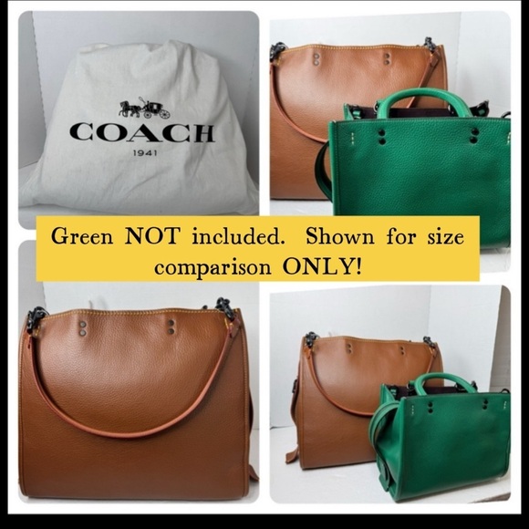 Coach LARGEST Rogue 36 Glovetanned Leather Top Handle Saddle Brown 54556 Bag - Picture 15 of 16